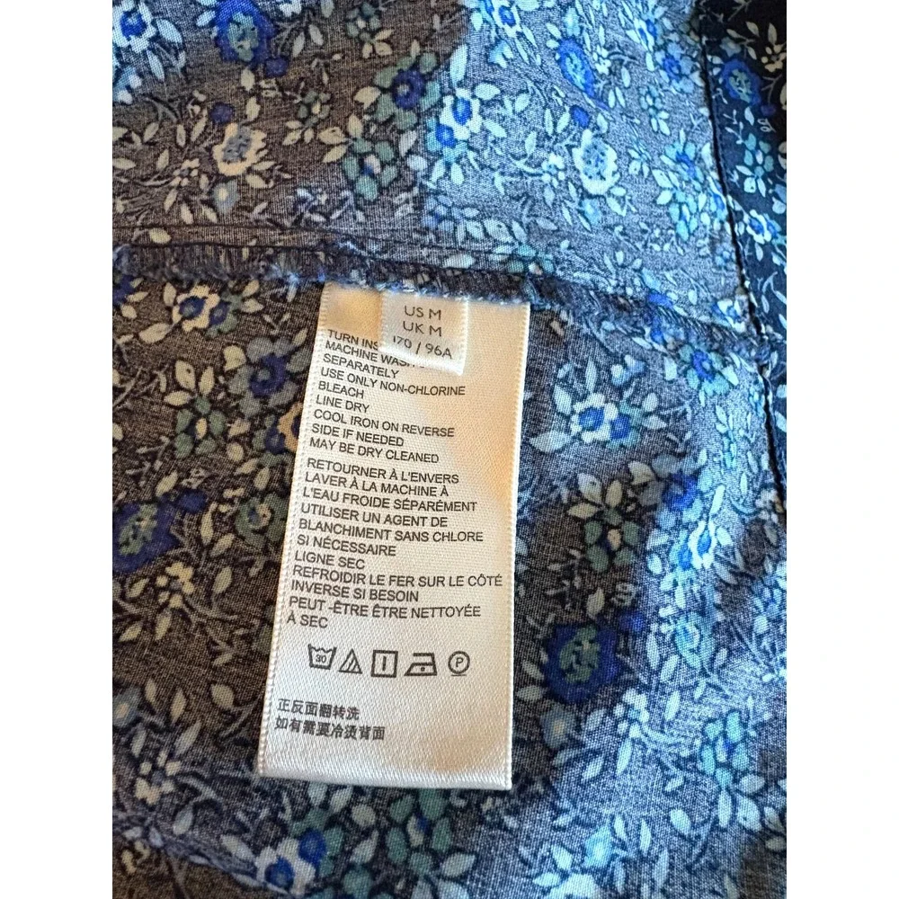 Free‎ People Petunia Mini Dress, Blue & White Flower Print- Size Medium